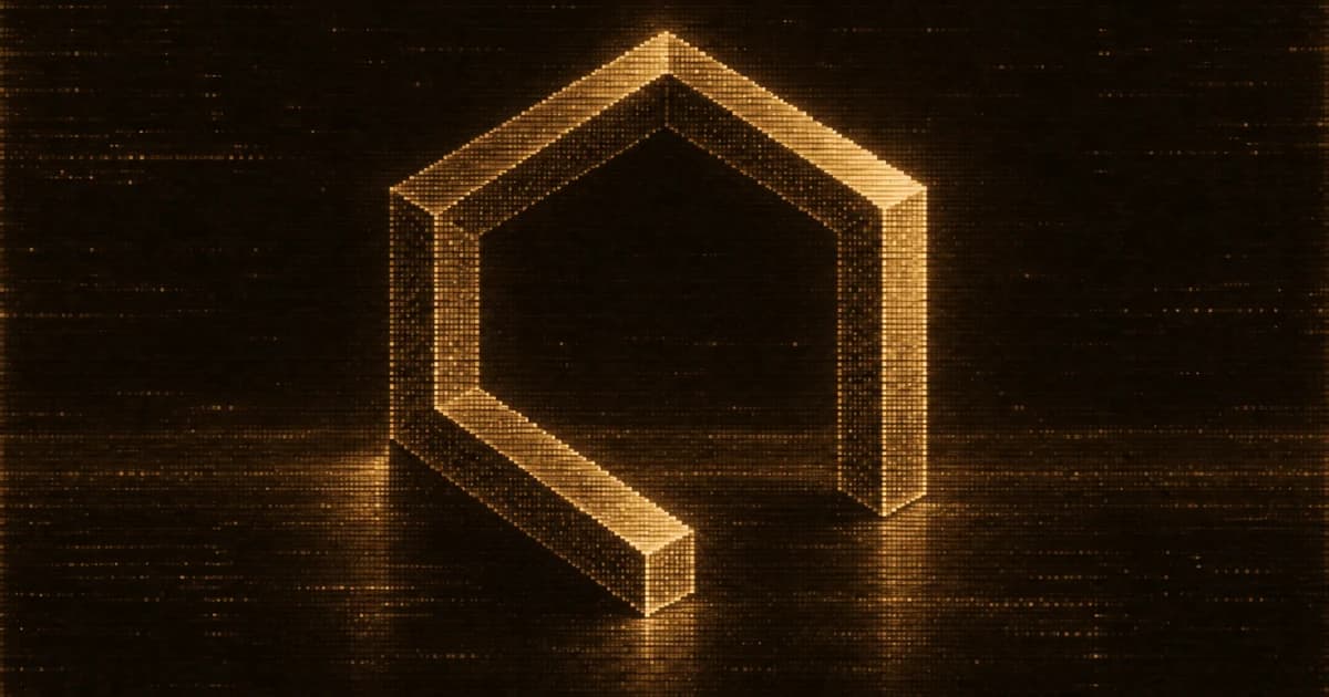 A three-dimensional incomplete cube-like frame forms an open angular structure.