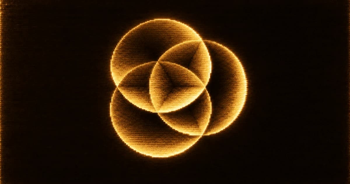 Three overlapping translucent circular forms arranged in a Venn-like configuration.