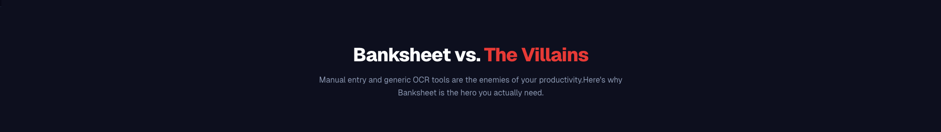 Banksheet vs. The Villains - Comparative Analysis