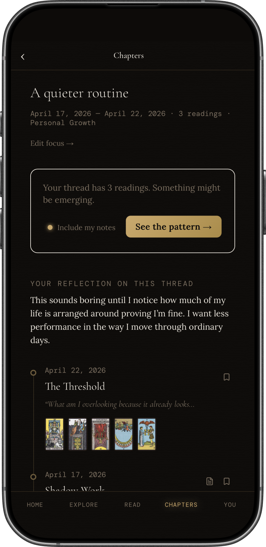 Chapter detail screen