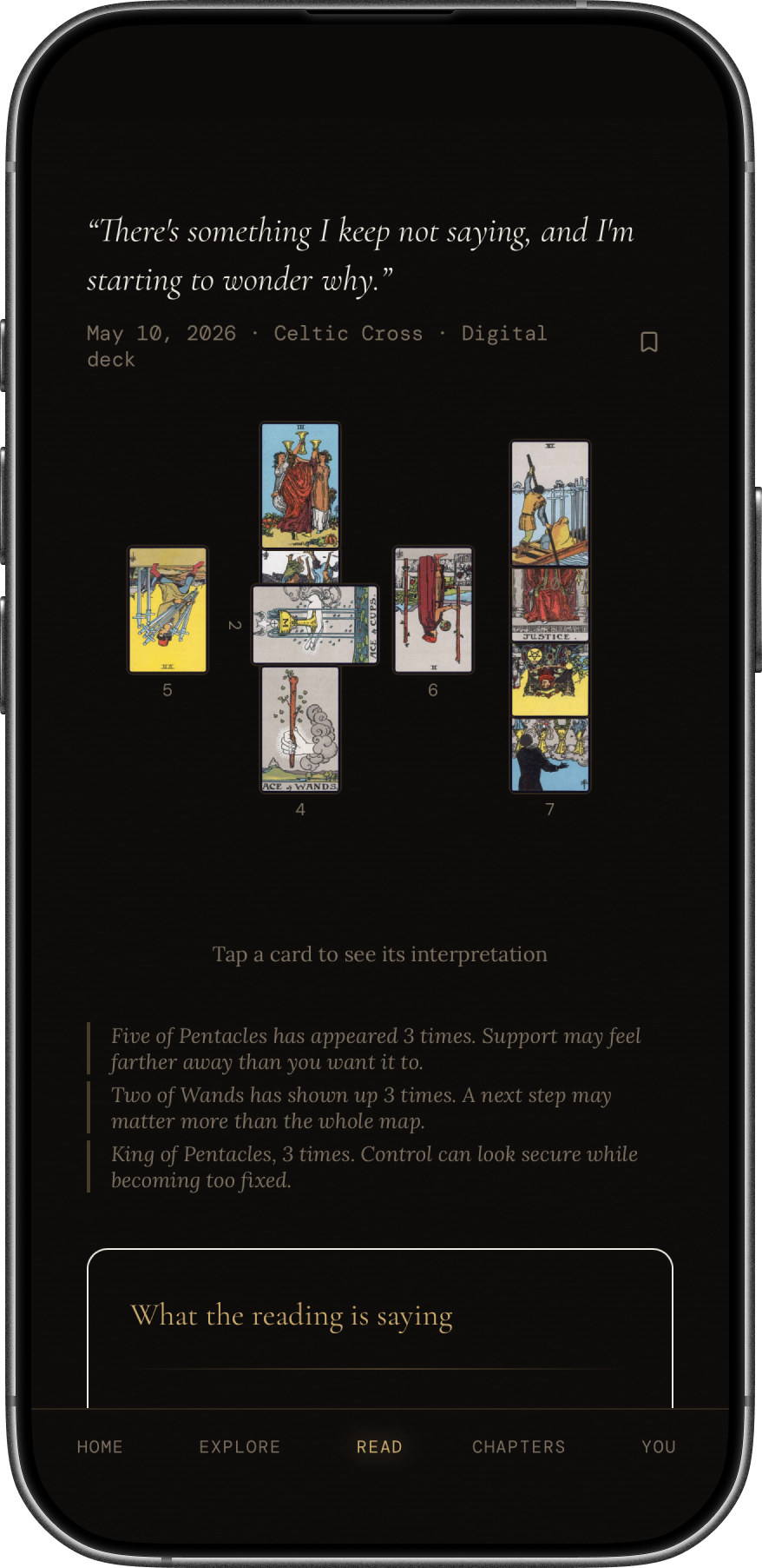 Reading detail screen